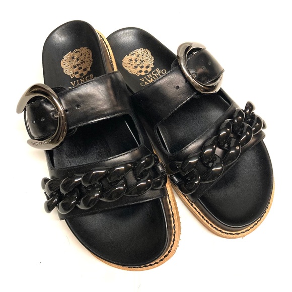 Vince Camuto Shoes - NWOT Vince Camuto Leather Kenendys Slide Sandals
